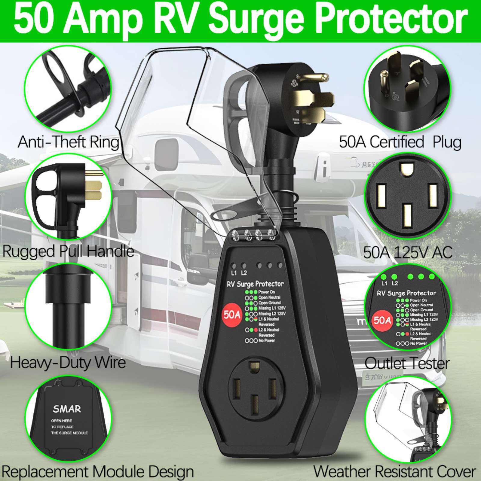 RV Surge Protector 50 Amp Powe - Power Outdoor recension och pris
