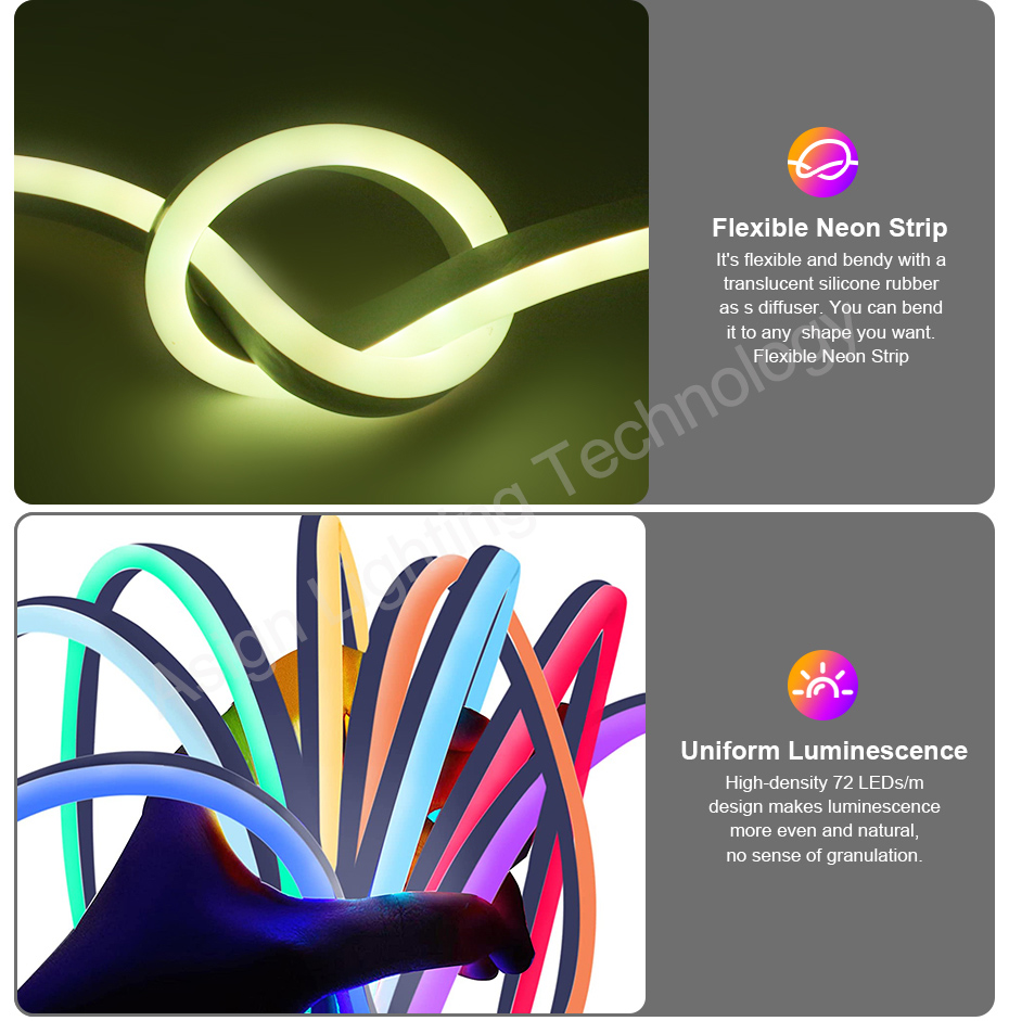 220V RGB LED Neon Strip with E - Outdoor Power Outlet Wifi recension och pris